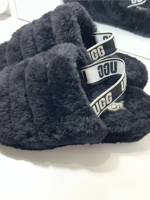 UGG black Fluff Yeah Slide Slippers size 9 - Image 4