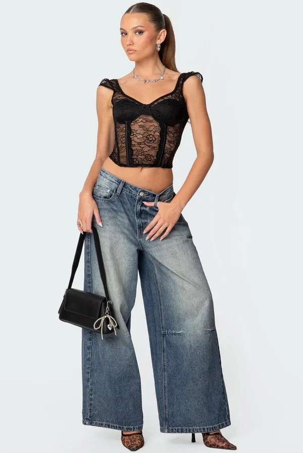 Rita Lace Corset Edikted Top  - Image 4