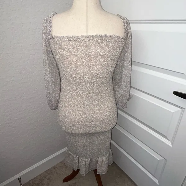 New, Worth Collective Cameron Smocked Ruffle Midi Dress Size M - Image 3