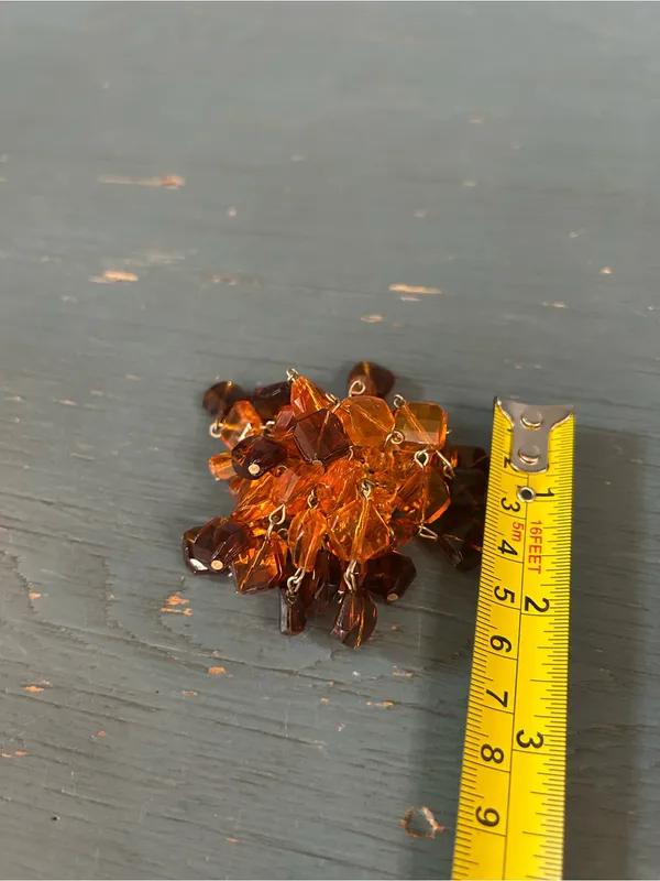 MCM Vintage Amber Cluster Bead Statement Brooch - Image 6