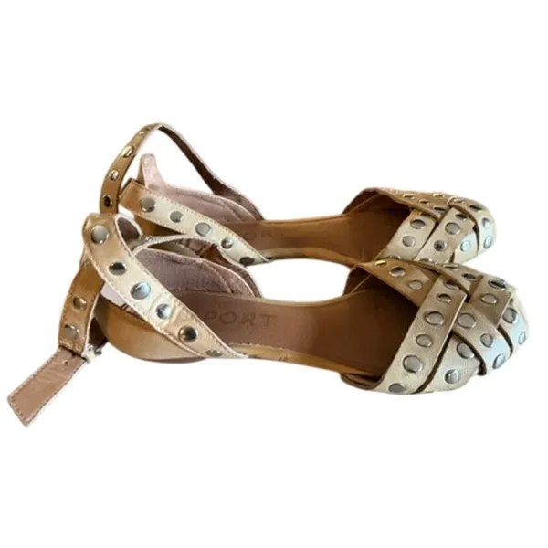 Aerosoles Sport Studded D'Orsay Flats Tan Ankle Strap Women's 8.5 - Image 6
