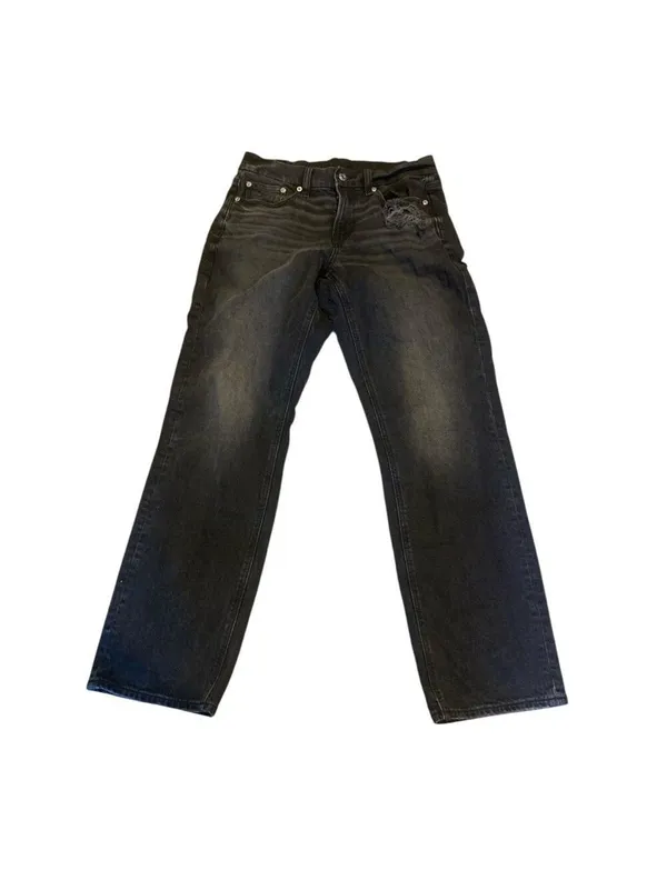 AMERICAN EAGLE Black Straight Leg Jeans size 4 Regular - Image 2