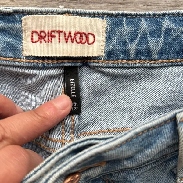 DRIFTWOOD Jeans Blue Ankle Cropped Distressed Denim 31 - Image 3