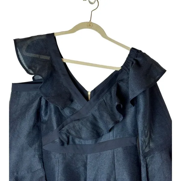 Keepsake Romper Women Medium NWT Navy Blue Bell‎ Sleeve Flashing Light Playsuit - Image 5