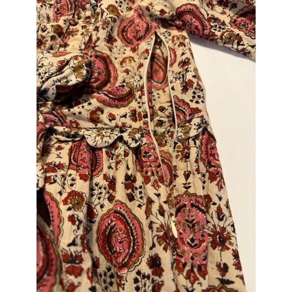 Anna Cate Paisley Floral Ruffle Tie Waist Tiered Dress Size S - Image 11
