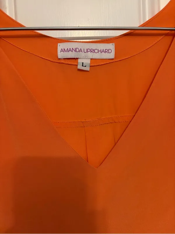 Amanda Uprichard Silk V-Neck Short Sleeve Blouse - Image 2