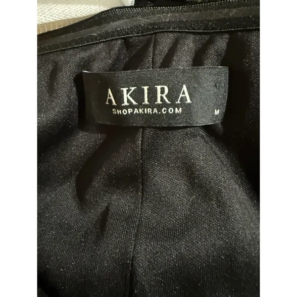 Akira black white cocktail dress Medium bow Velvet‎ Dress - Image 5