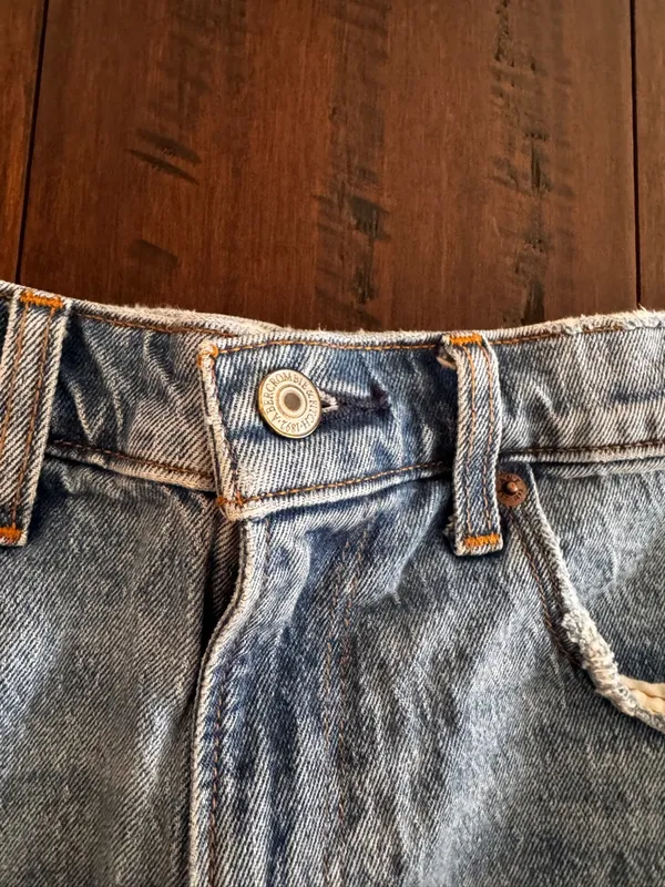 Abercrombie High-Rise Light Blue Denim Shorts - Image 4