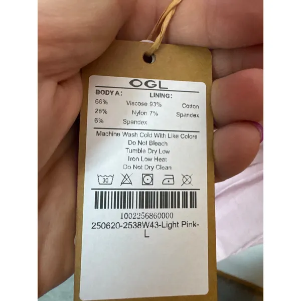 OGL Scoop Neck Side Ruched New Airy Bra Midi Dress Light Pink Size L NWT - Image 8