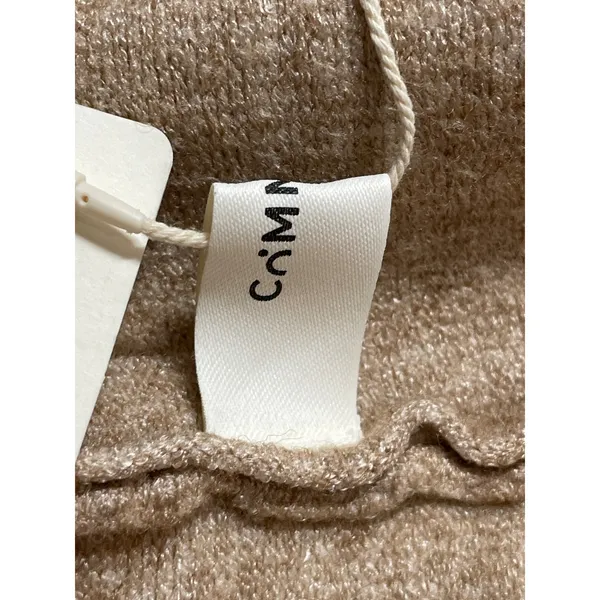 NEW Commense Beige Knit High Waisted A Line Flare Pleated Midi Skirt Size S - Image 6