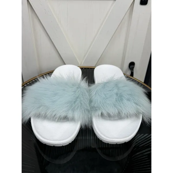 UGG Royale Baby Blue Toscana Fluffie Slide Slippers Sandals Women’s Size 11 - Image 3