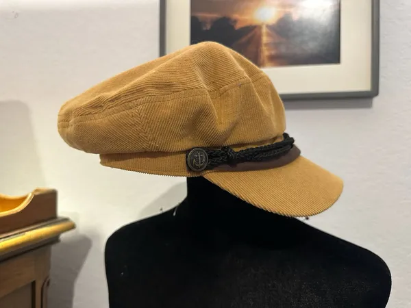 Peter Grimm Corduroy Baker Boy Hat with Anchor Detail - Image 2