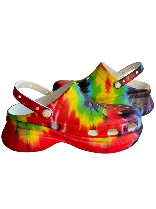 RARE Crocs Bae Platform Tie Dye Womens Size 7 - Image 3