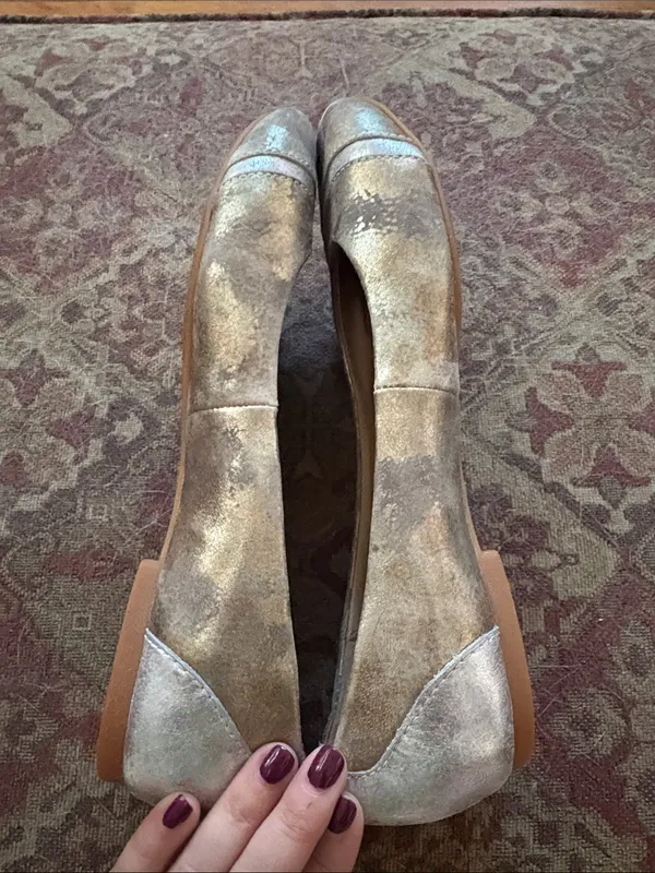 Born Metallic Taupe and Gold Ballet Flats - Image 9