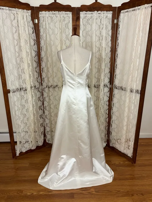 Elegant Vintage 90s Couture Collection Empire Waist Wedding Gown - Image 3