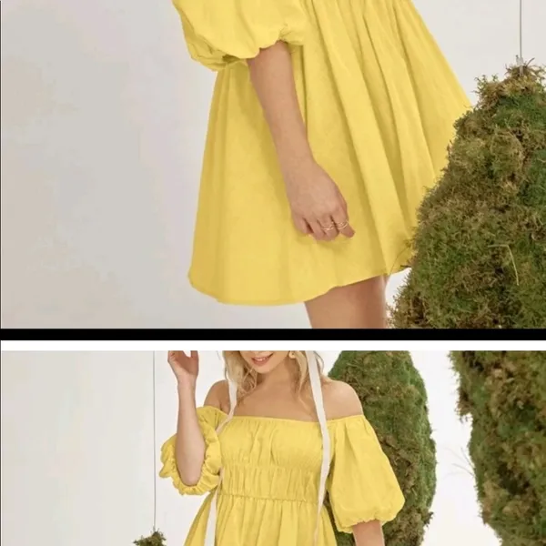 Yellow Mini Dress - Image 2