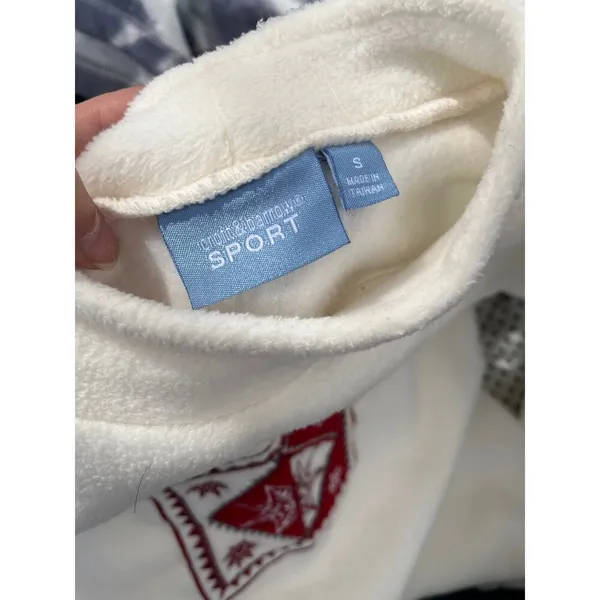 Vintage 1990s Croft & Barrow Sport White Snowflake Sweater Size Small Oversized - Image 6
