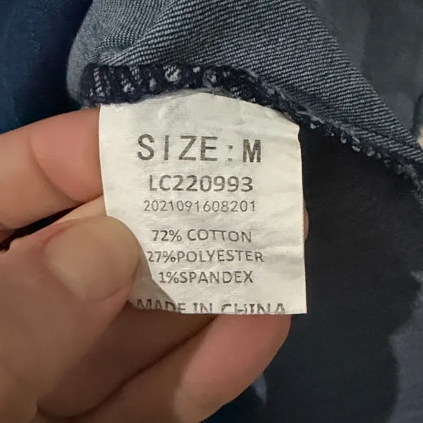 Sleeveless Button-Front Denim Dress in Dark Blue size medium - Image 2