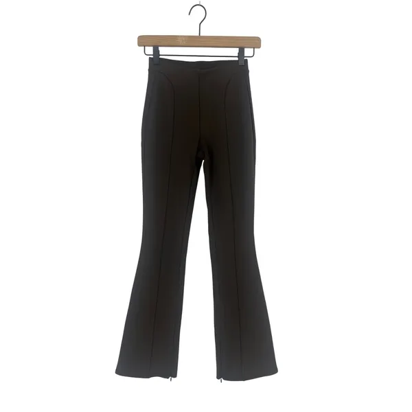 Alo High-Waist 7/8‎ Zip It Flare Legging Brown XXS - Image 3