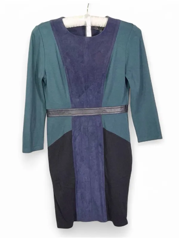BCBGMAXAZRIA Women’s Beatriz Colorblock Dark Fern Sheath Midi Dress Size Small - Image 4