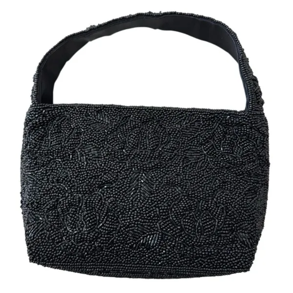 Vintage La Regale Black Beaded Evening Handbag - Image 15
