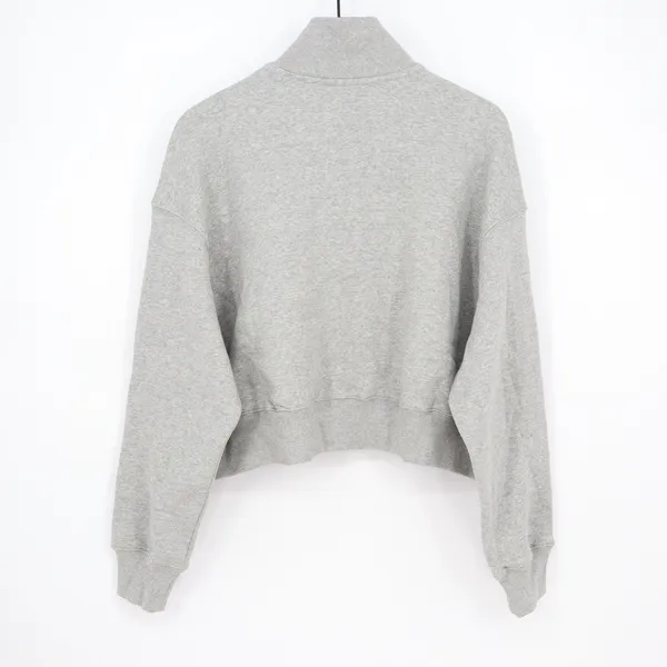 Nike Women Phoenix Crop QTR Zi USA Hockey Grey Fleece Pullover Large - Image 7