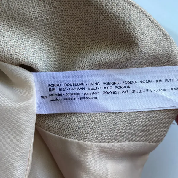 ZARA Office Siren Academia Professional Minimalist Single Button Blazer 4 Beige - Image 5