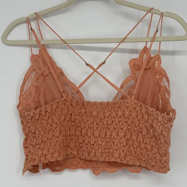Free People FP‎ One Adella Bralette Terracotta Orange Lace Strappy Boho Small - Image 2