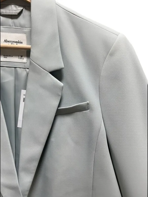 Abercrombie & Fitch Relaxed Suiting Blazer Mint Green Size M NWT Minimalist Cute - Image 6