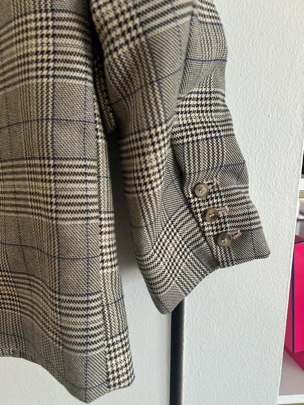 4th & Reckless Brita Tailored Single Breasted Blazer Grey Check - Image 4