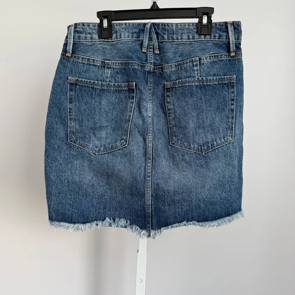 Good‎ American Cotton Rock Y2K Studded Asymmetrical Mini Skirt 6 Blue - Image 6