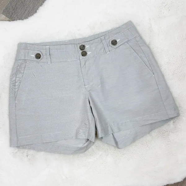 Banana Republic Micro‎ Striped Chino Shorts Grey 4 - Image 3