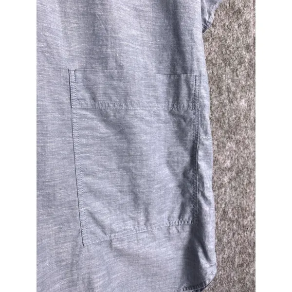 COS Minimalist Light Blue Tunic Top S Boxy Summer Cotton Blend Blouse‎ Pocket - Image 5