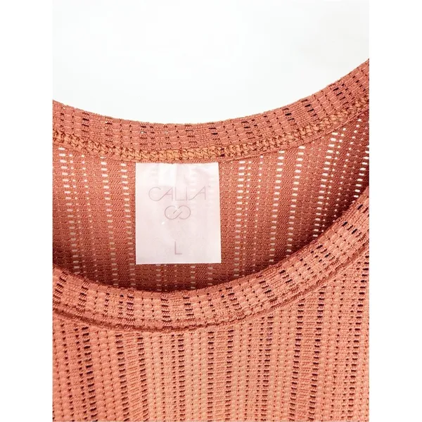 CALIA Perforated Bohemian‎ Bathing Suit Cover Up Dress Women's L Brown Boho - Image 5