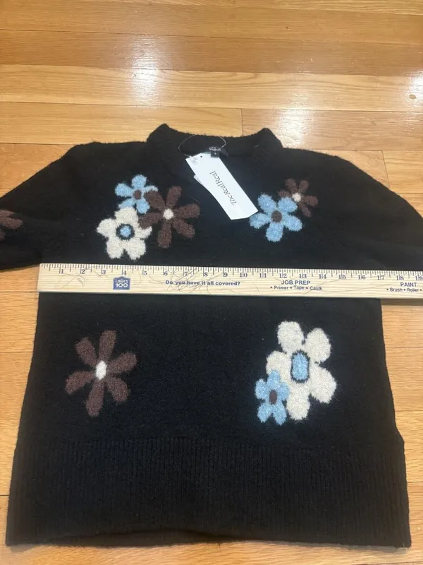 Rails Size Small (S) Floral Embroidered Mock Neck Pullover Sweater - Image 3