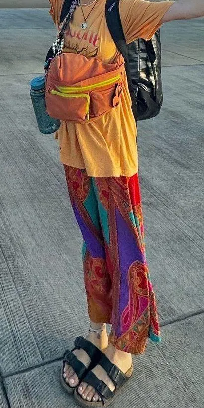 Colorful Pattern Loose Fit Pants Multiple Size M - Image 4