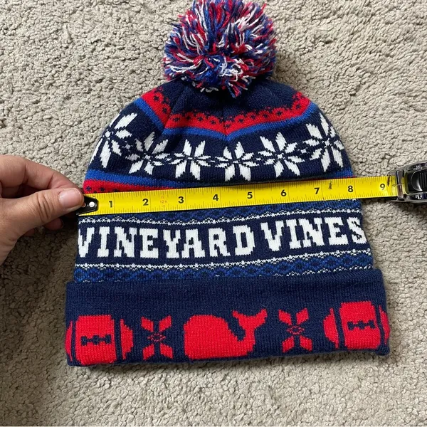 Vineyard Vines Tailgate Pom Pom‎ Knit Beanie unisex one size - Image 6