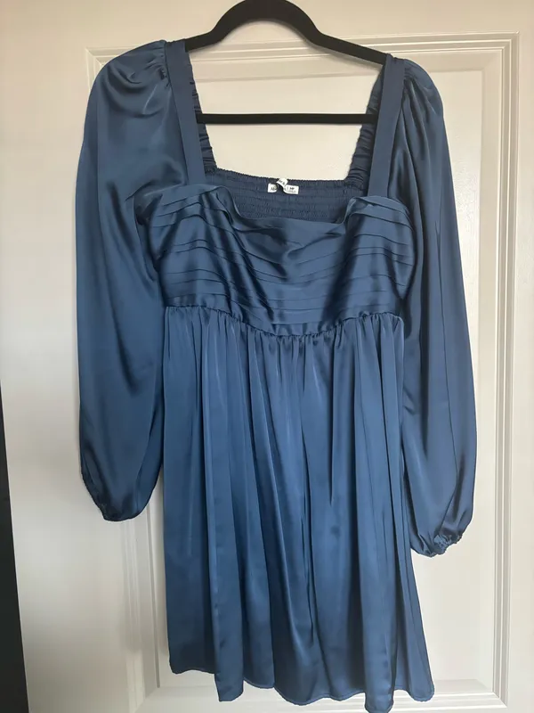 Abercrombie & Fitch Navy Satin Emerson Dress - Image 3
