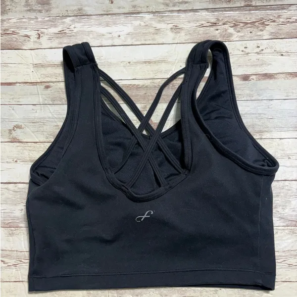 Freely Sports Bar Strappy Size Small Black Yoga Athleisure Active - Image 2