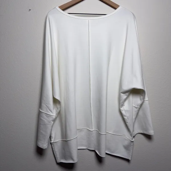SPANX Women AirEssentials Crewneck‎ Tunic Sweater 3X Powder White Relaxed - Image 8