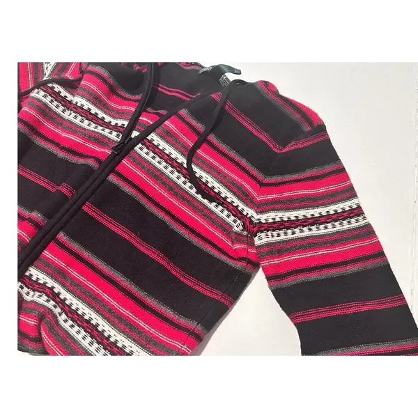 Lauren Active Ralph Lauren Hoodie Women Small Pink Black Striped Wool Blend Zip - Image 9