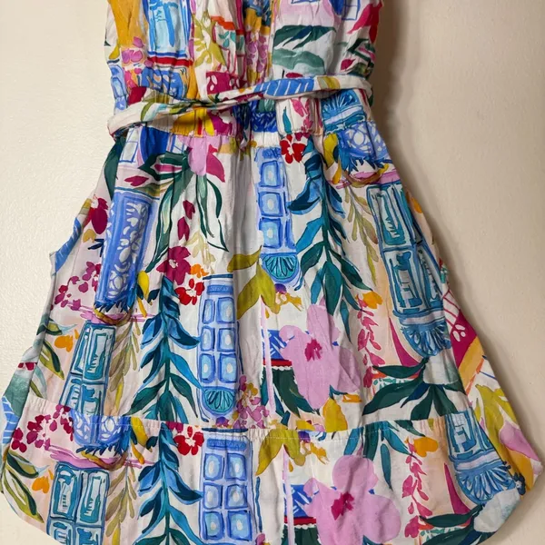 Dress Forum Women's Tropical Floral Mediterranean Print Romper Multi L - Image 9