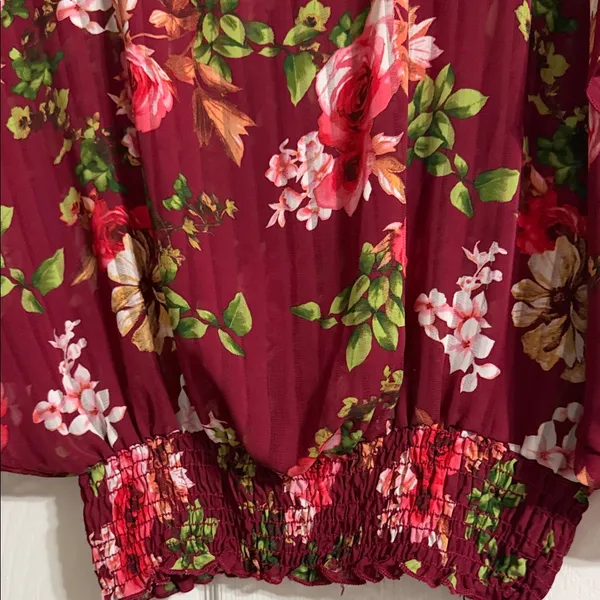 Love J Burgundy Floral Blouse - Image 3