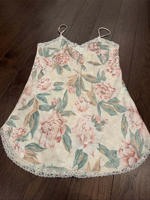 Violets & Roses Floral Lace-Trim Nightgown - Pink Floral - C27-181 - Image 4