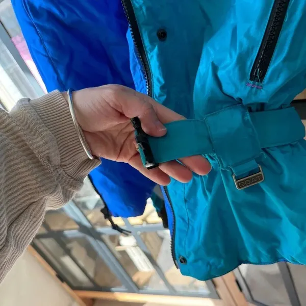 Vintage Mountain Goat ski jacket winter neon 80s colorblock zip up pockets belt - Image 10