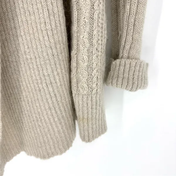 All Saints Galaxy Flex Mohair Wool Blend‎ Cardigan Open-Front Oatmeal Size 8 - Image 3