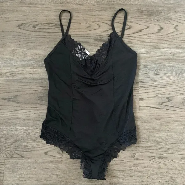 Free People Wild Bunch Bodysuit -‎ Size S - Black - NWT - Image 4