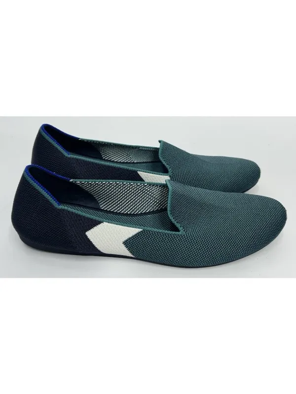 Rothy’s the loafer Spruce Prep shoes Women’s Size 11.5 Navy Teal Color block - Image 2