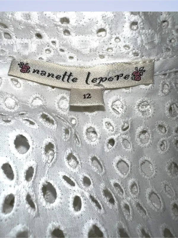 Nanette Lepore Sleeveless White Eyelet Shirt Dress - Image 15