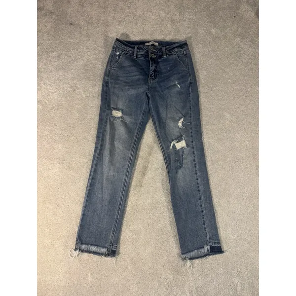 Kancan‎ Jeans Women's 5 / 26 Blue Skinny Frayed Hem Distressed - Image 2